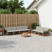 Set di divani da esterno 8 pcs Naturale e Grigio Chiaro 3381295