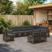 Set Divano da Giardino 10 pz Grigio e Grigio Scuro polyrattan 3435152