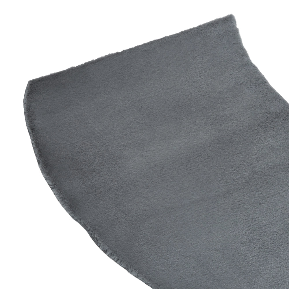 Tappeto Grigio Scuro in Ecopelliccia 80 × 300 cm a Pelo Lungo con Retro in Poliestere per Soggiorno e Corridoio Moderni