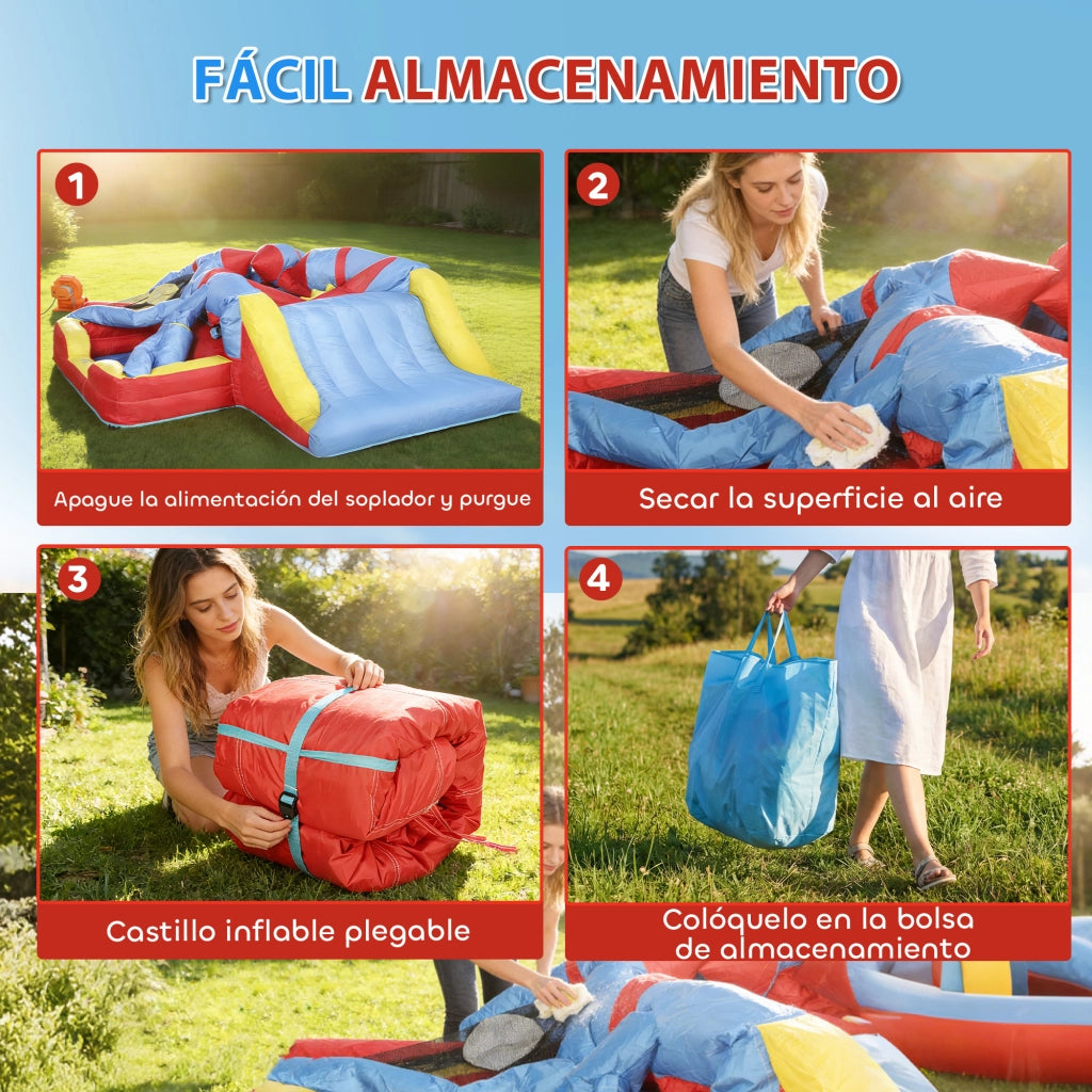 Castello Gonfiabile Bambini con Scivolo Piscina Trampolino ¨C zephmum ¨C 277x270x215 cm