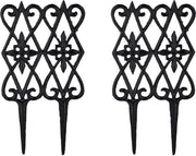 Recinzione a due sezioni - 36 x 175 cm - recinzione bassa - decorativa - cancellata - ferro battuto - nero