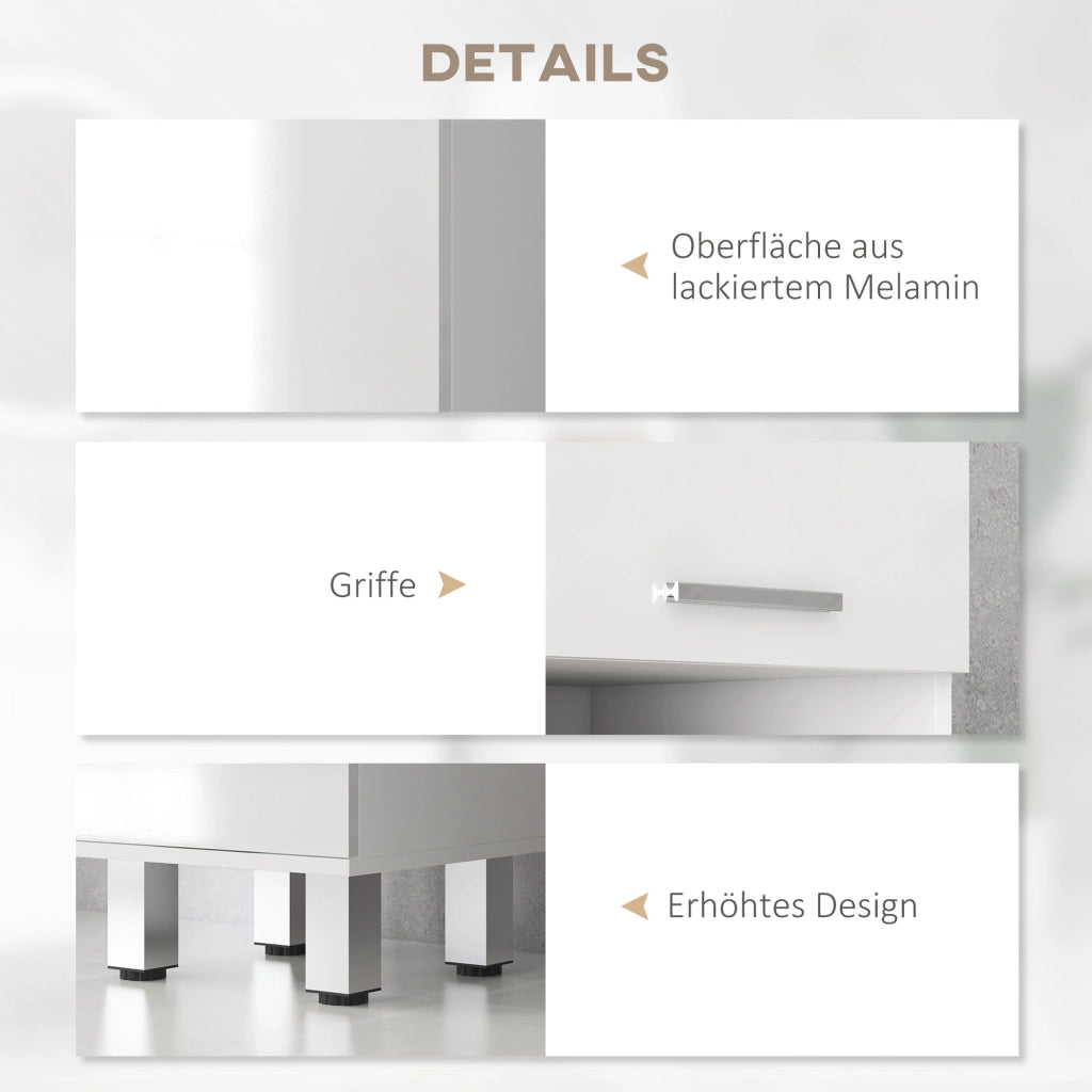 Armadietto Bagno con Ripiani e Cassetto ¨C Zephmum ¨C Bianco