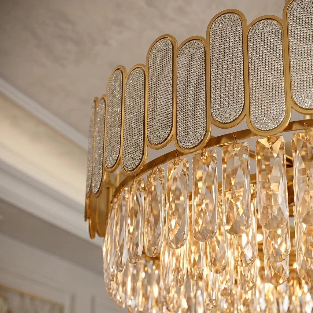 Lampada A Sospensione In Cristallo Swe107-cp 50cm Gold