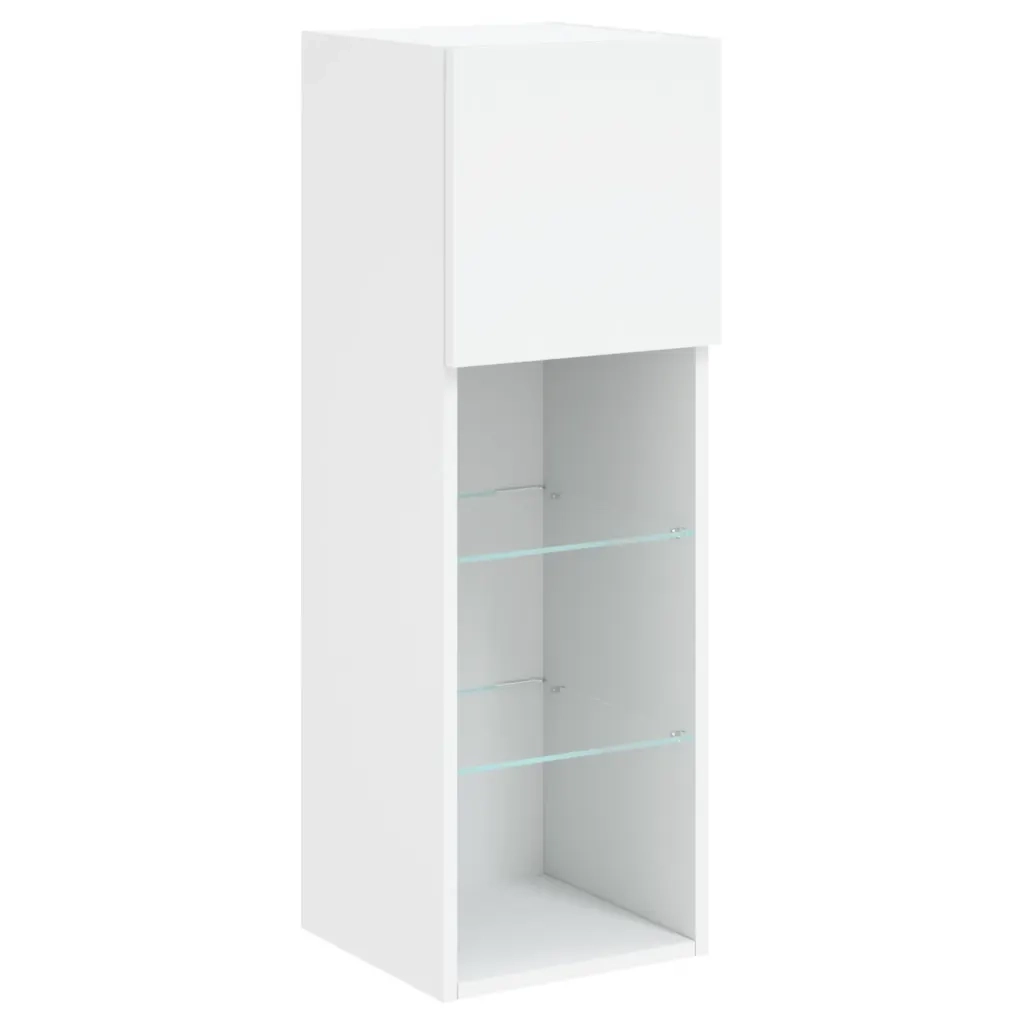 Mobili TV a Muro 4pz con Luci LED Bianchi 3216576