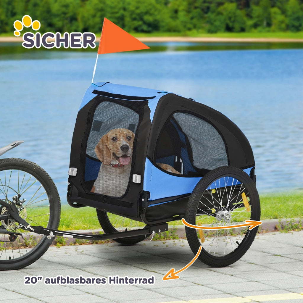 Trasportino per Cani Pieghevole ¨C Minimal ¨C Blu, Oxford, Acciaio, 140x71x83 cm