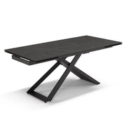 Tavolo allungabile da pranzo Pietra Nera 180x90 HIDRA fino a 260 CM per sala da pranzo, cucina e soggiorno, design moderno con top in grès ceramico