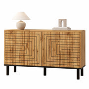 Madia con 3 ante ad apertura a pressione e 6 vani - per soggiorno - 120 x 35 x 68 cm - naturale