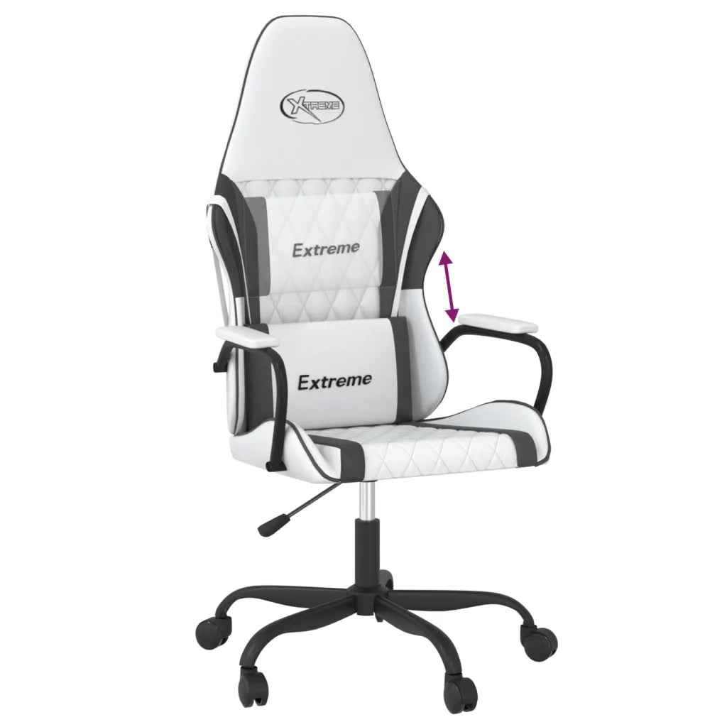 Sedia da Gaming | Sedia da e-sports Bianco e Nero in Similpelle