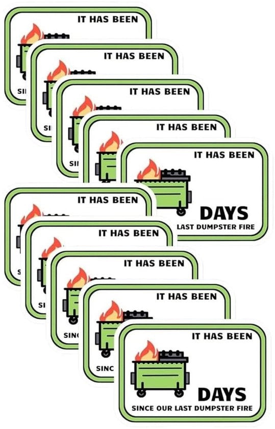 Etichette di sicurezza 10 pezzi - Etichette di sicurezza per incendio rifiuti - Etichette umoristiche - Etichette di marker lavabili - Consapevolezza della sicurezza antincendio - Ideali per uso domestico/ufficiale - Etichette adesive