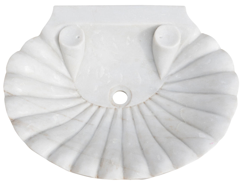 Biscottini Lavandino a conchiglia in marmo bianco L64xPR50xH12 cm