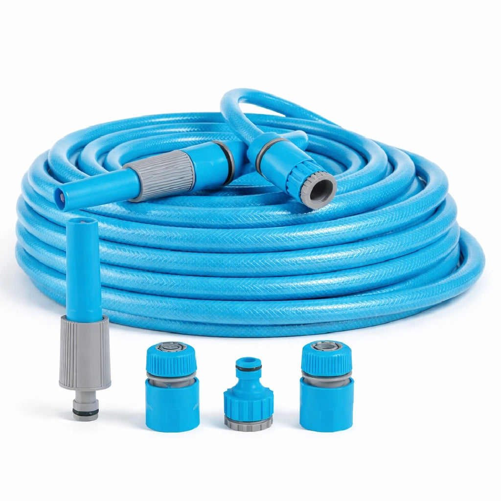 Tubo da Giardino Irrigazione 15MT Diametro 15mm 3 Strati Pvc con 4 Accessori