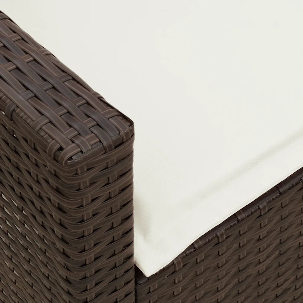 Divano da Giardino a 5 Posti con Cuscini-Sofa da Giardino-Divano da esterno in Polyrattan Marrone 869509