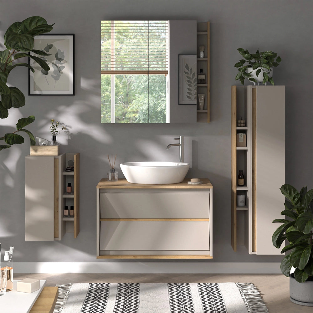 Vicco mobile bagno Cachemire 35 x 120 cm con 4 scomparti aperti
