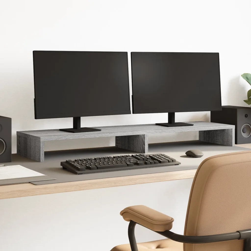 Supporto per Monitor Grigio Sonoma 100x27x10 cm in Truciolato 854657