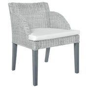 Sedie da Pranzo con Cuscini 2 pz Grigi in Rattan Naturale 325488