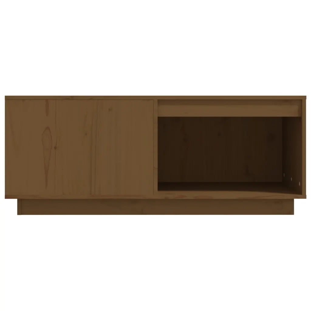Tavolino da Salotto ambra 100x101x40,5cm Legno Massello di Pino
