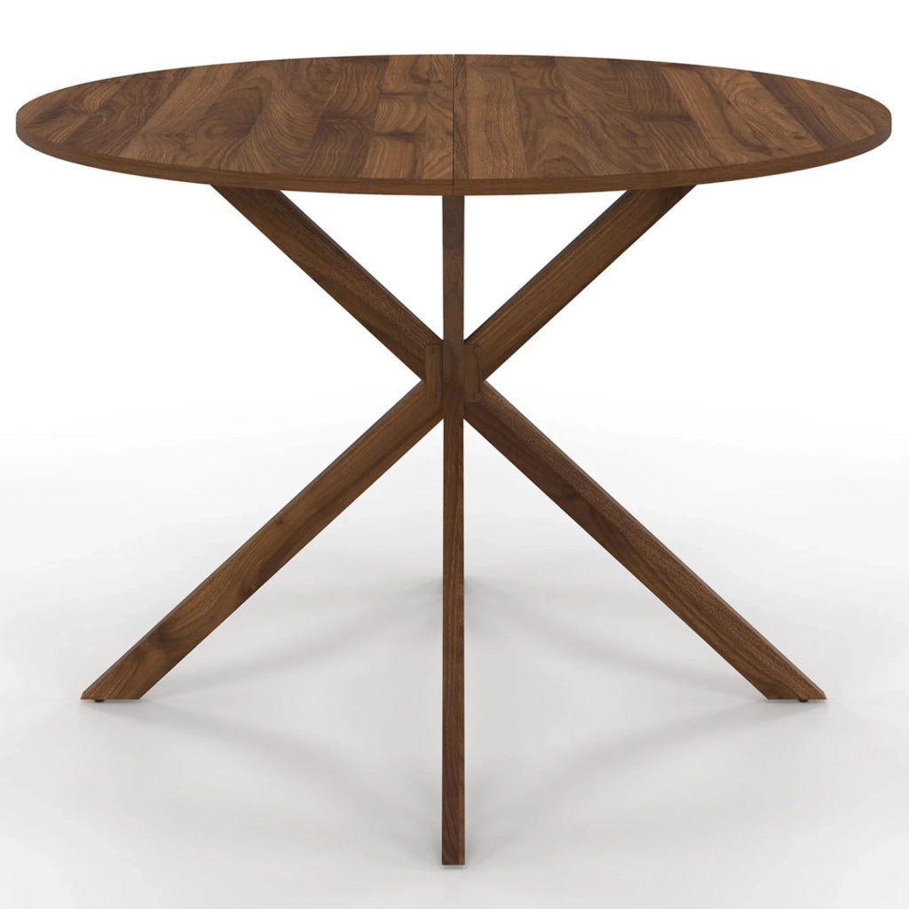 IDMarket - ALIX Tavolo da pranzo rotondo per 6 persone, gamba a ragno, noce 110 cm