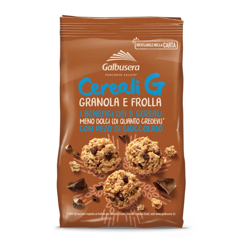 Galbusera cereali g granola e frolla 5 cereali con cioccolato 3 pezzi da 300 gr