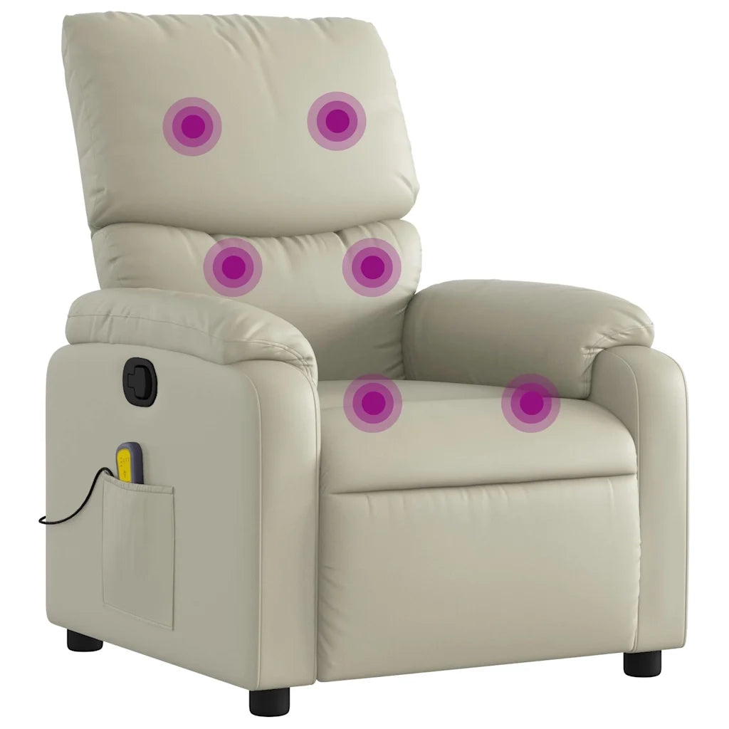 Poltrona da Massaggiante Reclinabile Crema Similpelle 373442