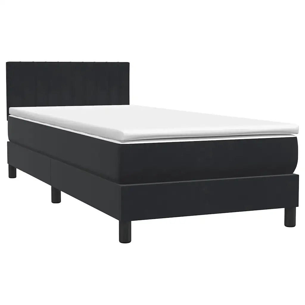 vidaXL Giroletto a Molle con Materasso Nero 80x220 cm Velluto