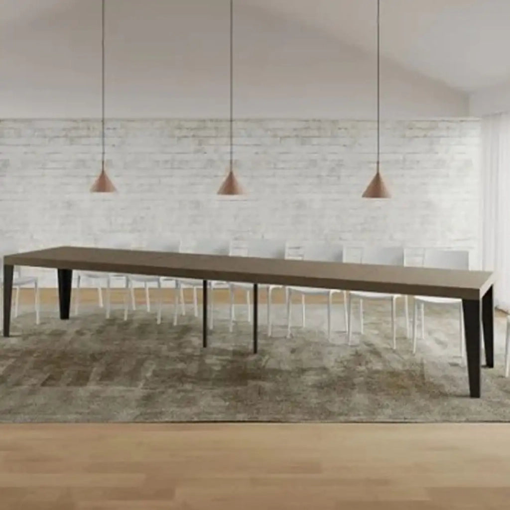 Tavolo allungabile 200/460x90 cm Flame Premium tortora gambe antracite