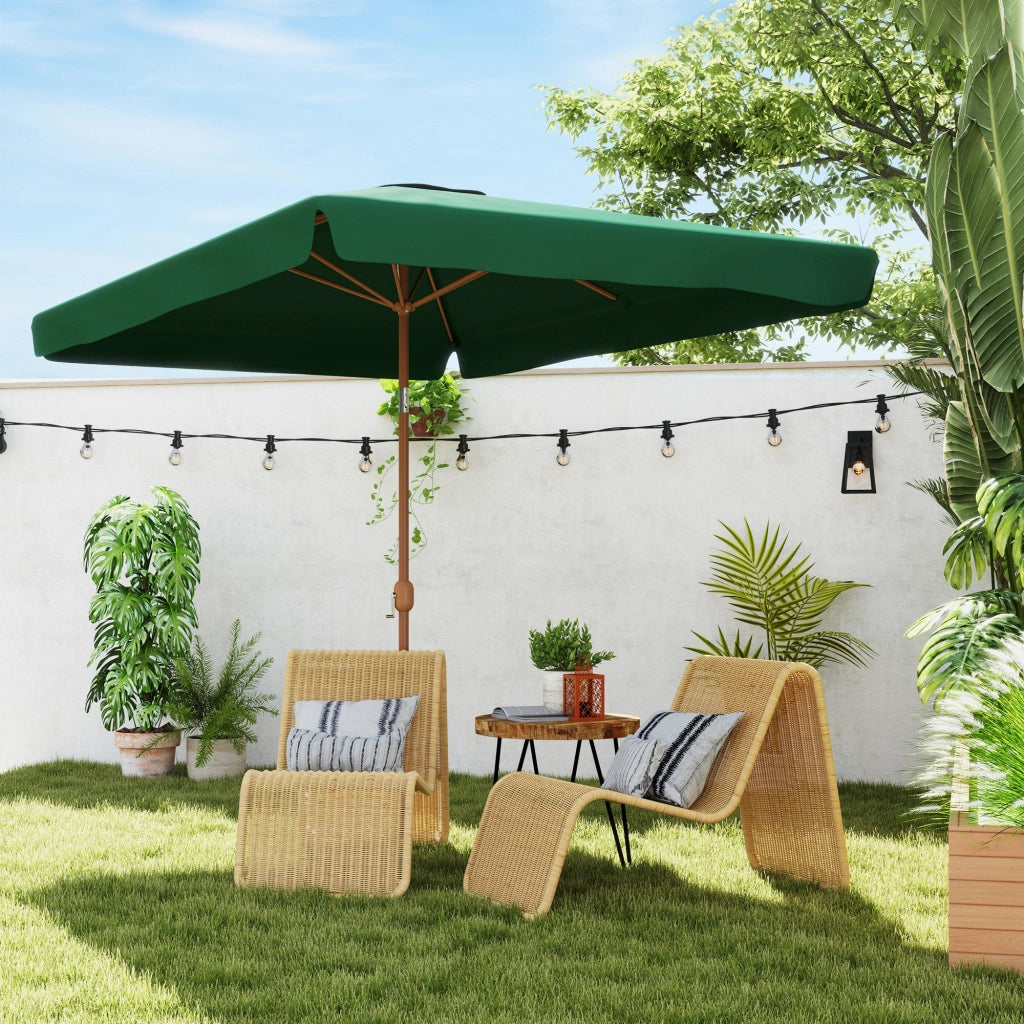 Ombrellone da Giardino 300x200x235H cm Inclinabile e Anti UV 50+ Verde