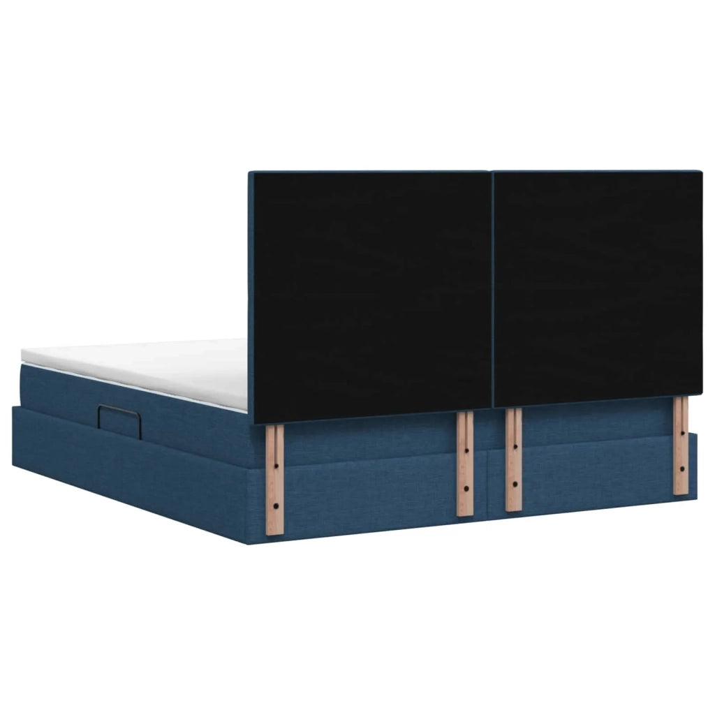 Letto con contenitore LED e materasso Blu 160 x 200 cm Tessuto 3460022