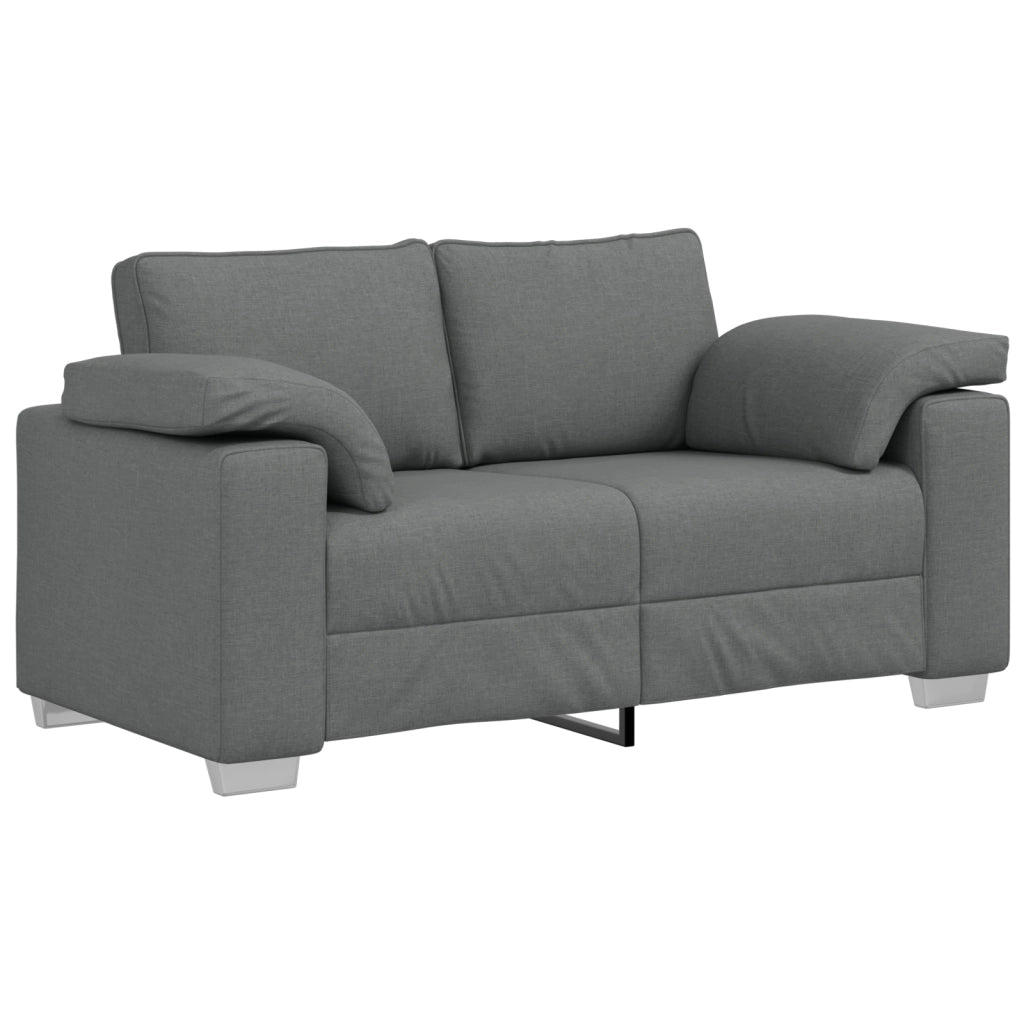 Set Divano 2 Pezzi con Cuscini Grigio Scuro