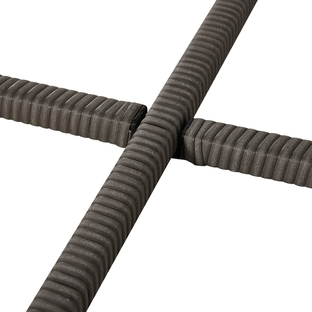 EasyComfort Set Mobili da Giardino Esterno Tavolo con 4 Sedie 4 Poggiapiedi 9pz Rattan Grigio