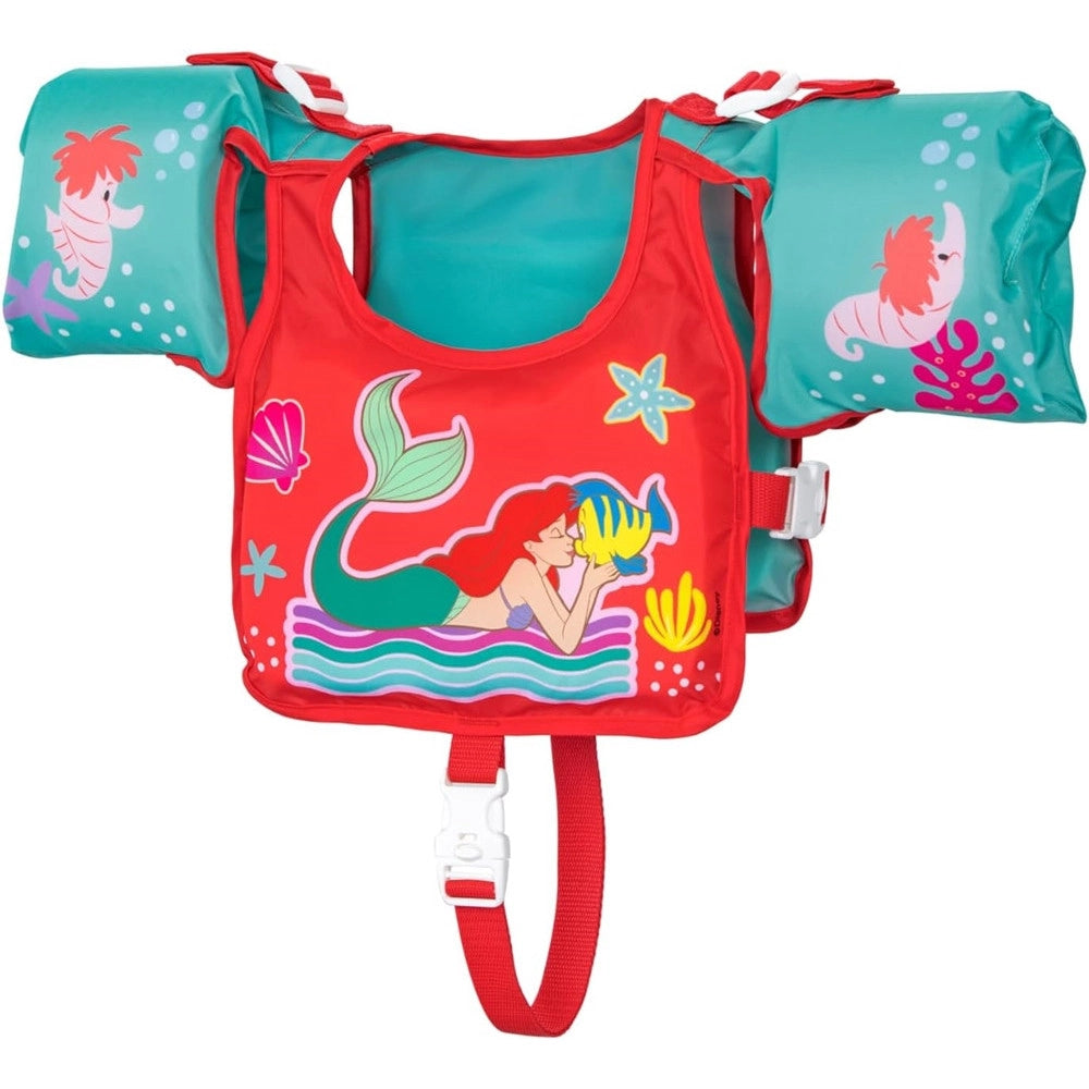 Trade Shop - Giubbetto Salvagente Nuoto Sirenetta Ariel Gilet Con Braccioli Bambini 3-6 Anni ‎9101i -