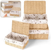 Set di contenitori di archiviazione intrecciati - versatile e stile - set da 3 - materiale naturale