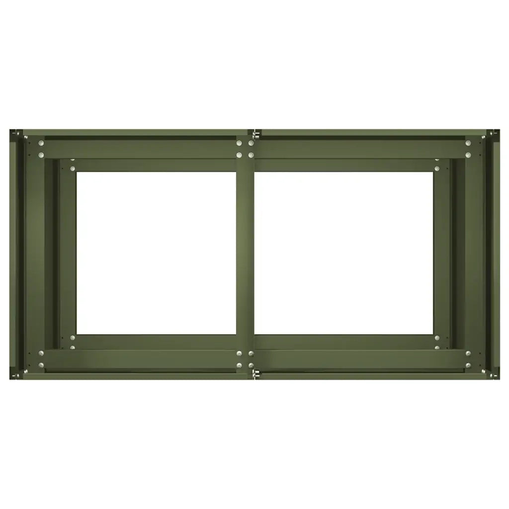 Fioriera-Vaso-Contenitore per Piante Verde Oliva 80x40x80 cm in Acciaio Laminato a Freddo