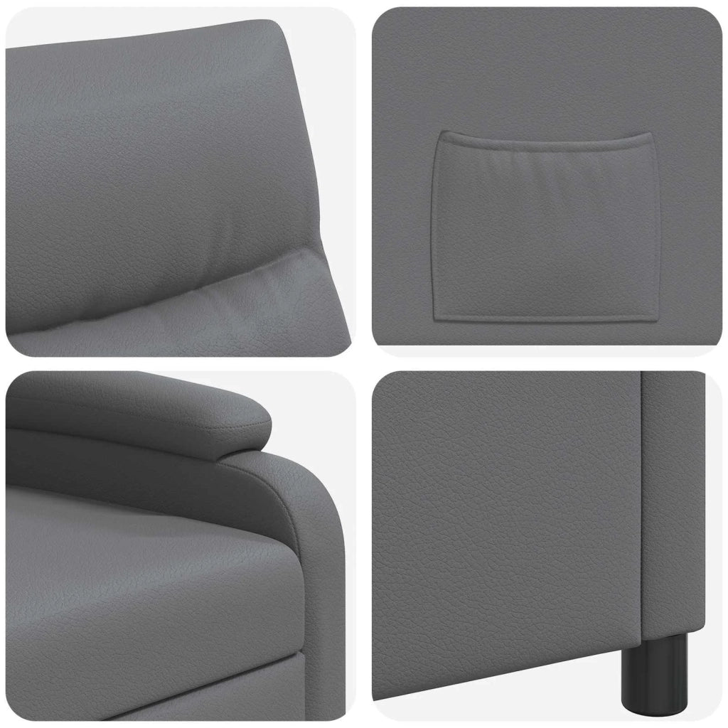 Divano Sedia-Poltrona reclinabile Grigio Similpelle 784348