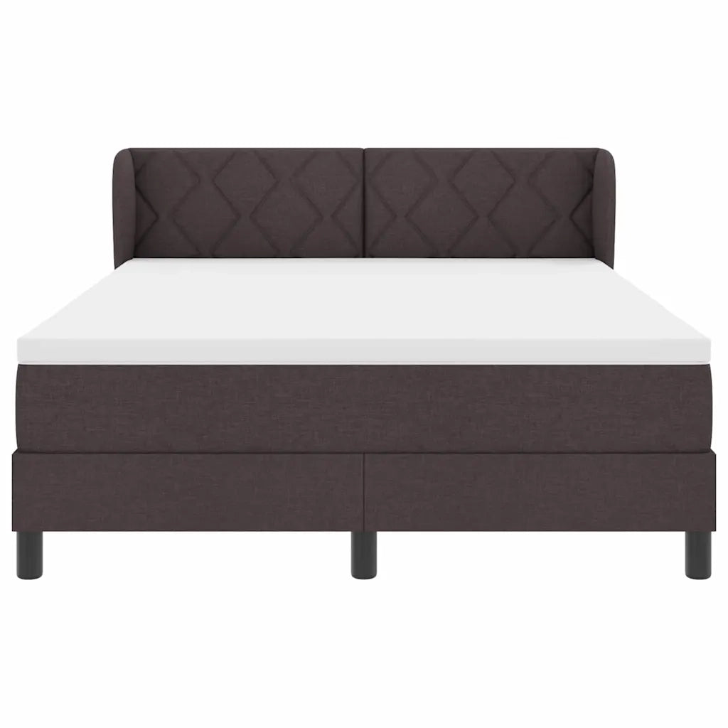 Letto a molle con materasso Marrone Scuro 140 x 190 cm Tessuto 3340083