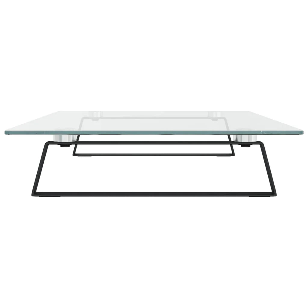 Supporto per monitor mobile da scrivania 80 x 35 x 8 cm vetro temperato e metallo nero 02_0044904
