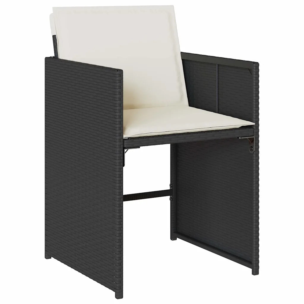 Set da Pranzo da Giardino 11 pz con Cuscini in Polyrattan Nero 3211215