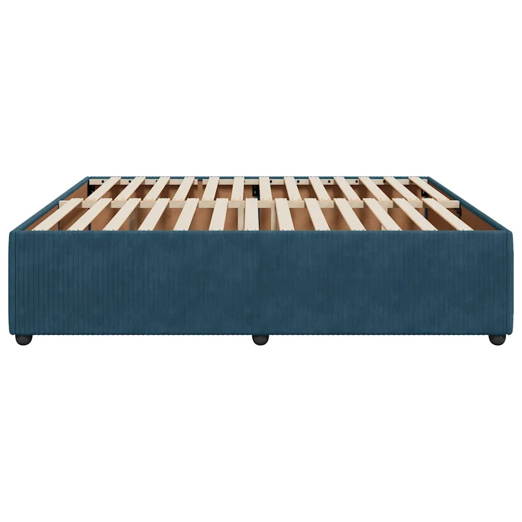 Letto matrimoniale | Letto per adulti | Giroletto Blu 180x200 cm in Velluto