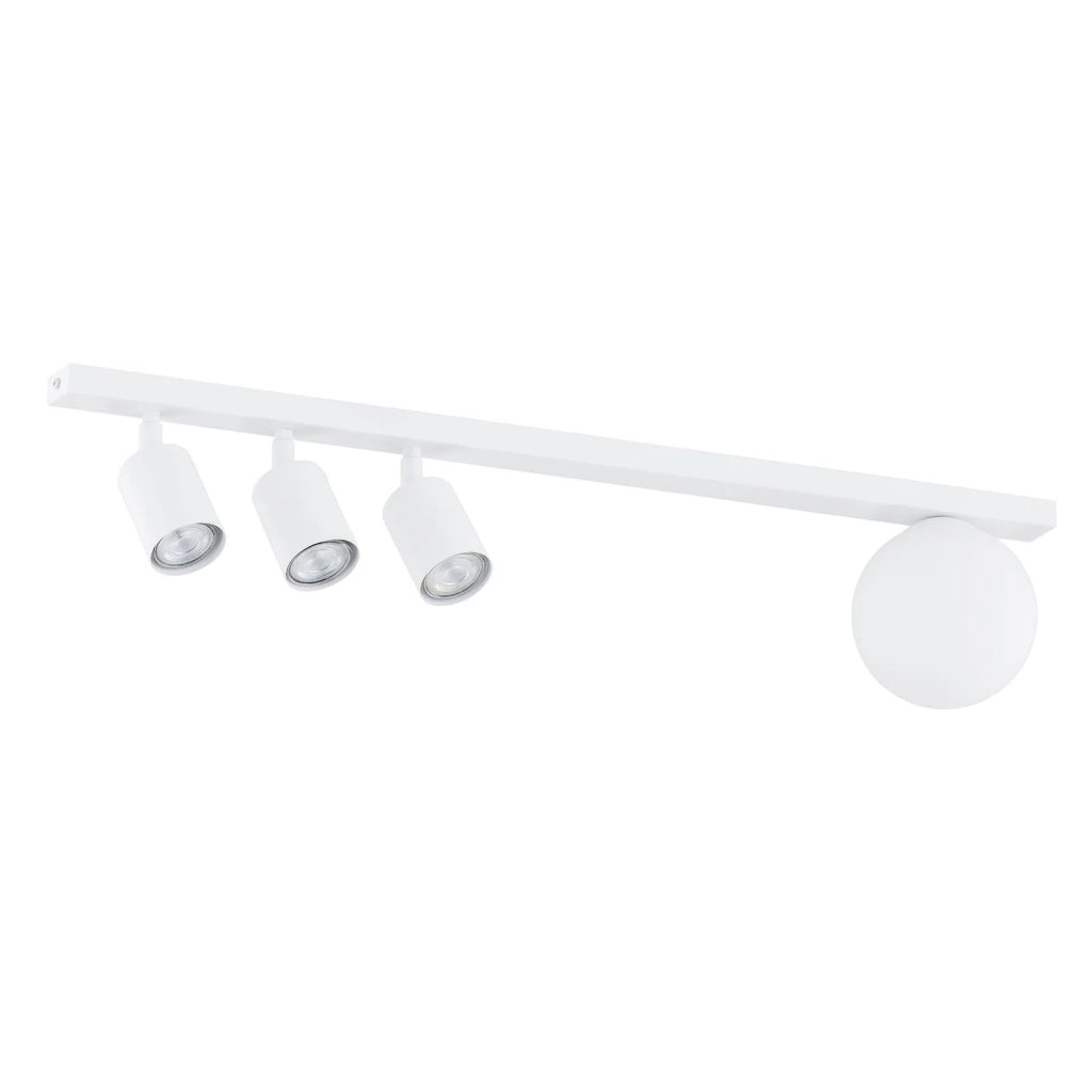 Plafoniera Minimal 4 Luci Sobek In Acciaio Bianco E14+Gu10