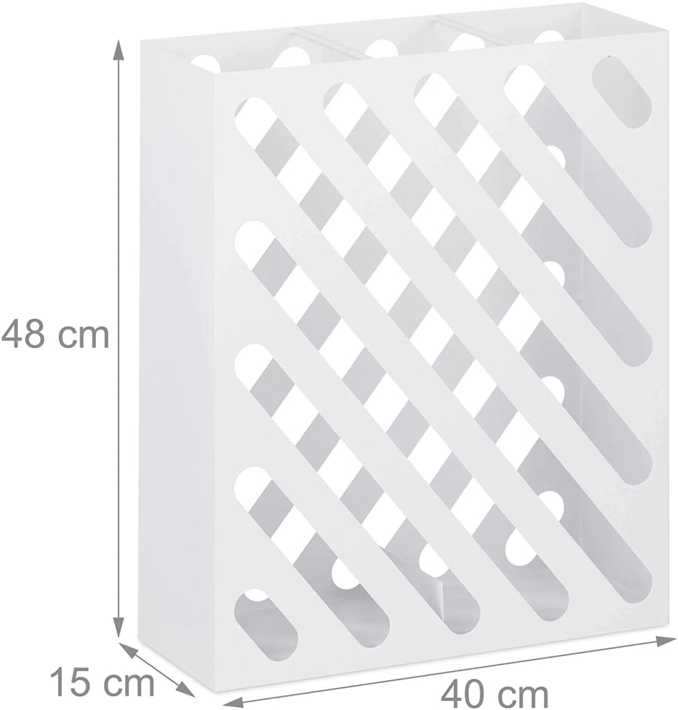 Portaombrelli rettangolare grande di design in acciaio bianco 13_0002211