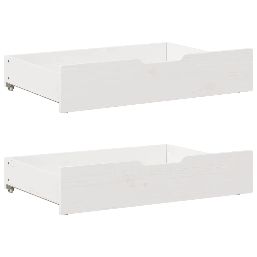 Letto Estraibile con Cassetti senza Materasso Bianco 90x200 cm