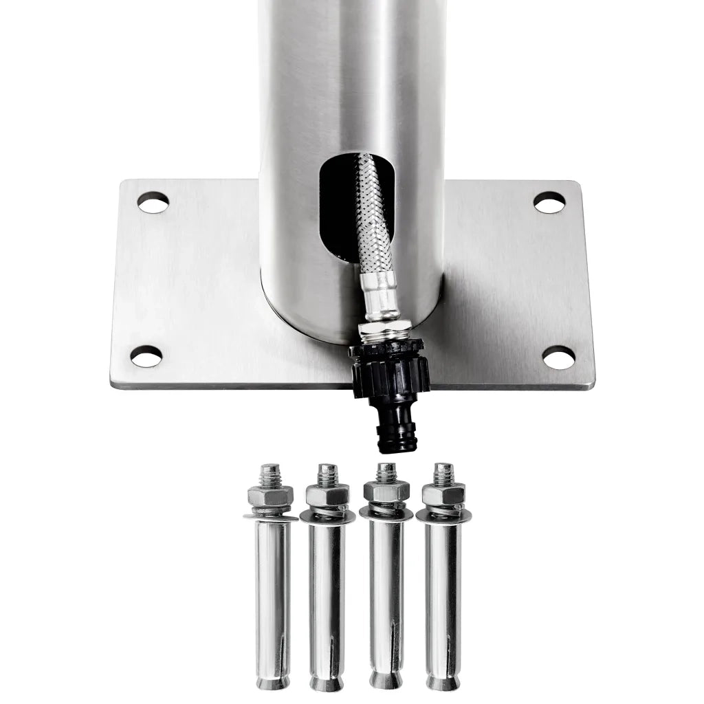 Doccia da Giardino con Base Marrone 225 cm in Acciaio Inox 3070780