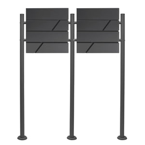 Set di cassette postali 2 pezzi V14 antracite, cassetta della posta a muro con serratura, portarotolo di giornale, supporto, in acciaio verniciato a polvere