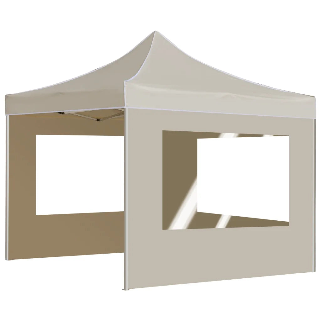 Gazebo Professionale Pieghevole Alluminio con Pareti 2x2m Crema 48930