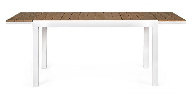 Tavolo Allungabile Elias 140-200x90 cm Bianco in Alluminio