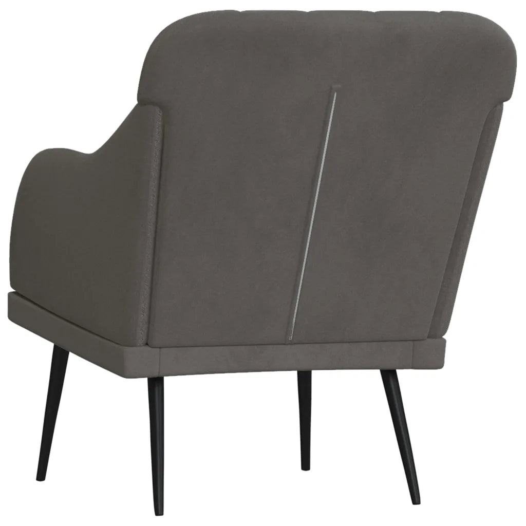Poltrona | Sedia Relax Grigio Scuro 63x76x80 cm Velluto