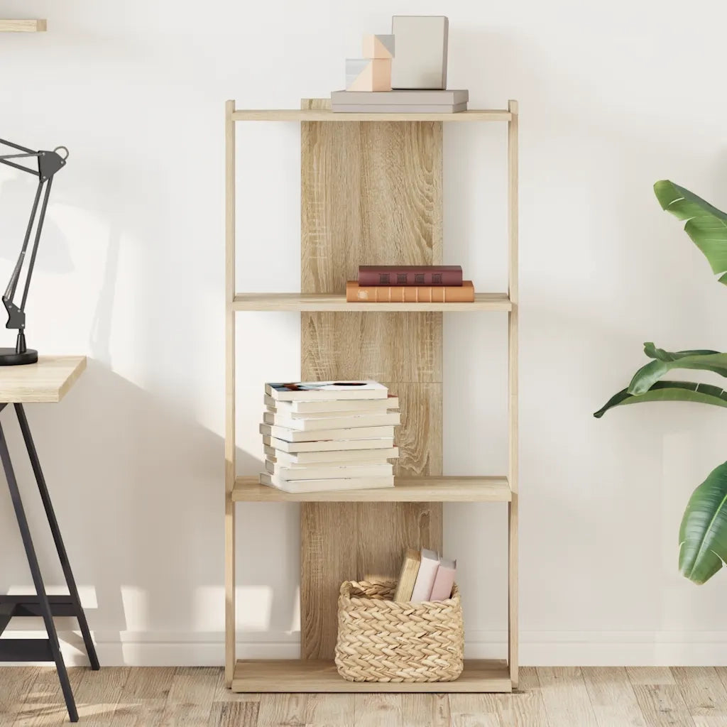 Libreria 3 Ripiani Rovere Sonoma 60x30x120 cm Legno Multistrato 860267
