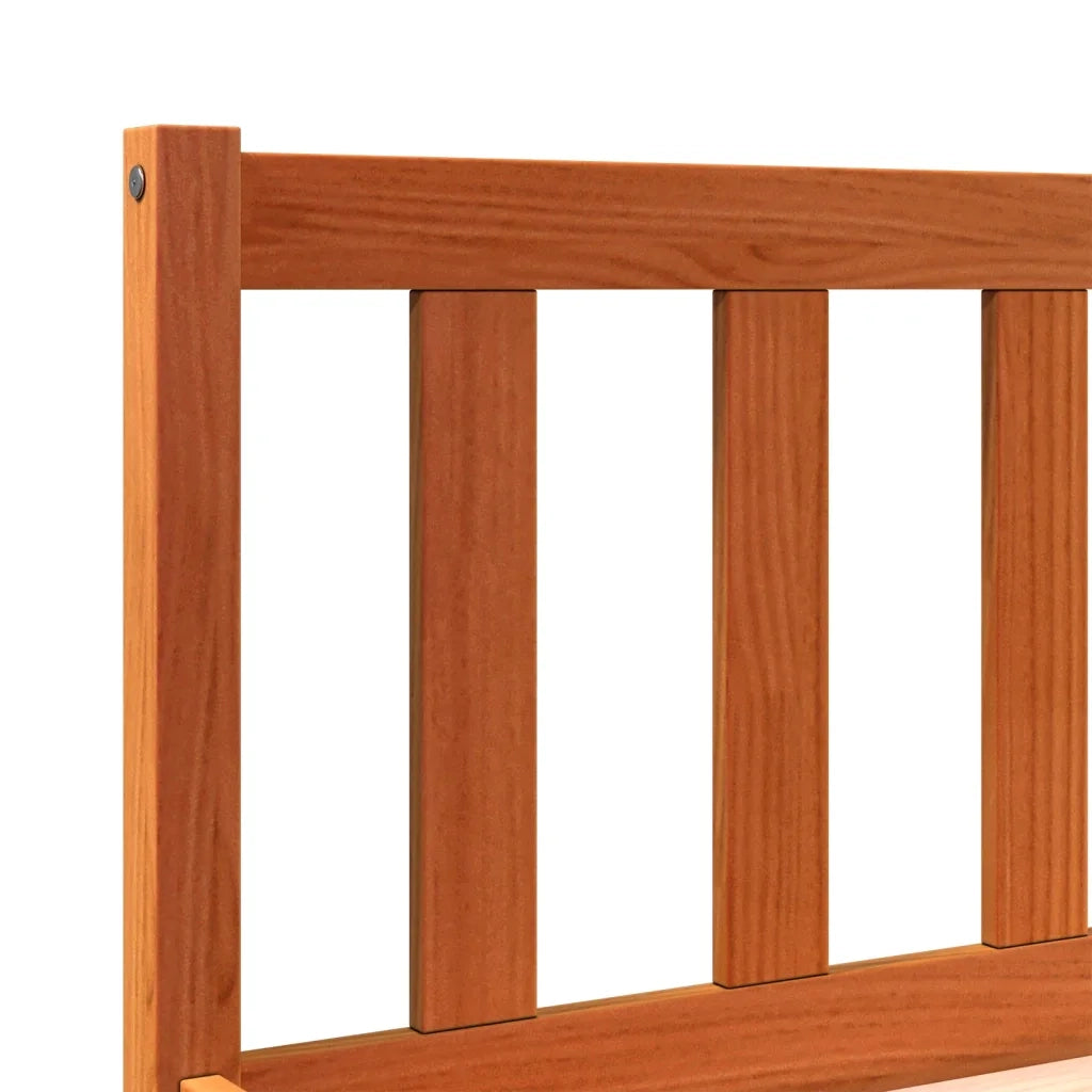 Letto senza Materasso-Struttura Letto Marrone Cera 135x190 cm in Legno di Pino 122894