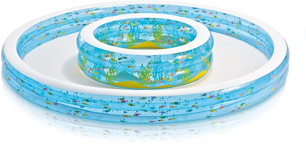INTEX PISCINA DOPPIA PESCIOLINI 279X36 CM C.MAX 730+208 LT CON SPRUZZINO ETÀ 2+