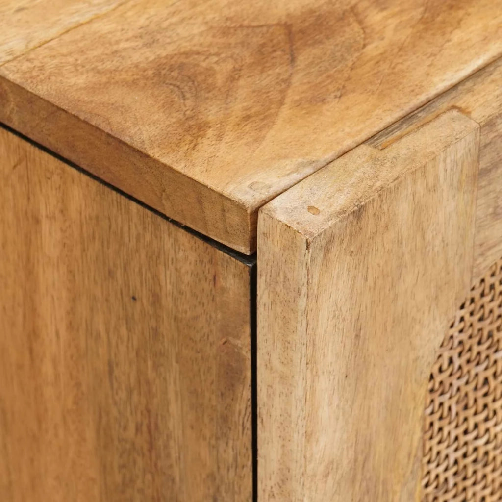 Set da Bagno con porta 3 pcs Naturale Legno di mango massello