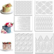 Set di stampi per torte 6 pezzi - Strumenti per tortiera per disegno - Stampi in plastica per biscotti - Decorazione per dessert in fondant - Decorazione per compleanni e matrimoni (245 x 20 cm)